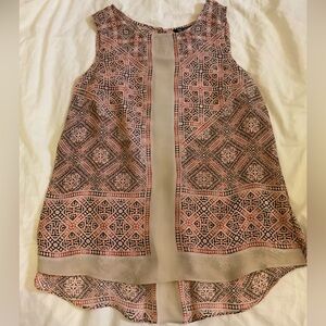 NIC+ZOE Sleeveless Geometric Print Tank in Pink and Black